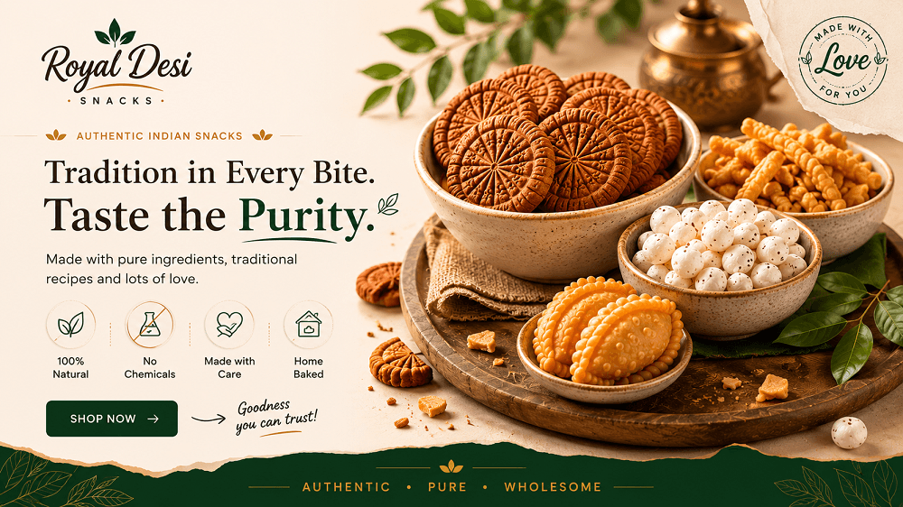 Tradition in Every Bite. Taste the Purity. Made with pure ingredients, traditional recipes and lots of love — 100% natural, no chemicals, made with care, home baked.